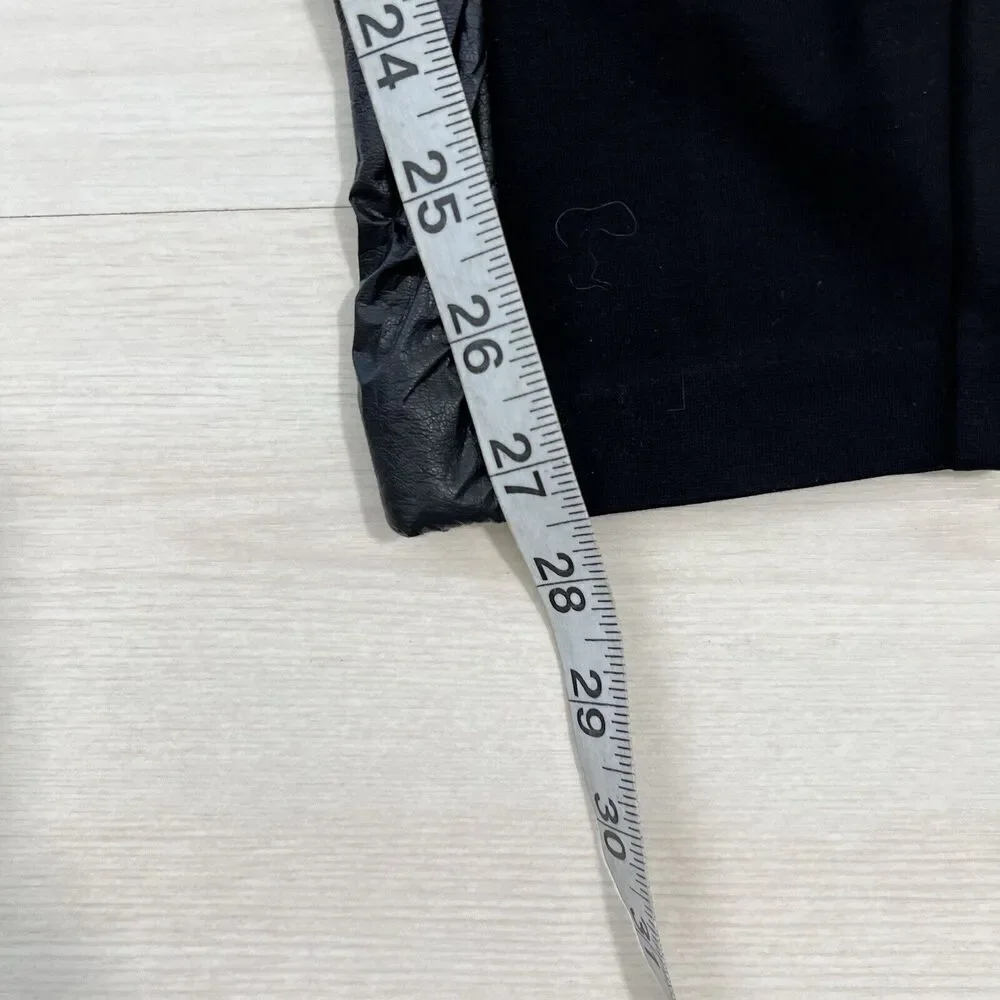 J.Crew Pixie Pants with Faux Leather Size 4R Black Leggings
